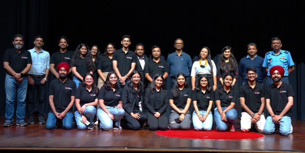 The speakers with others during the TEDx event hosted by IIM Shillong. This year’s event, held under the theme ‘Solitude to Solidarity: The Evolution and Significance of Communities.’